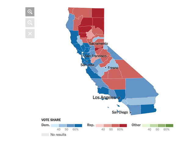 硅谷所在的旧金山湾区彻底倒向希拉里